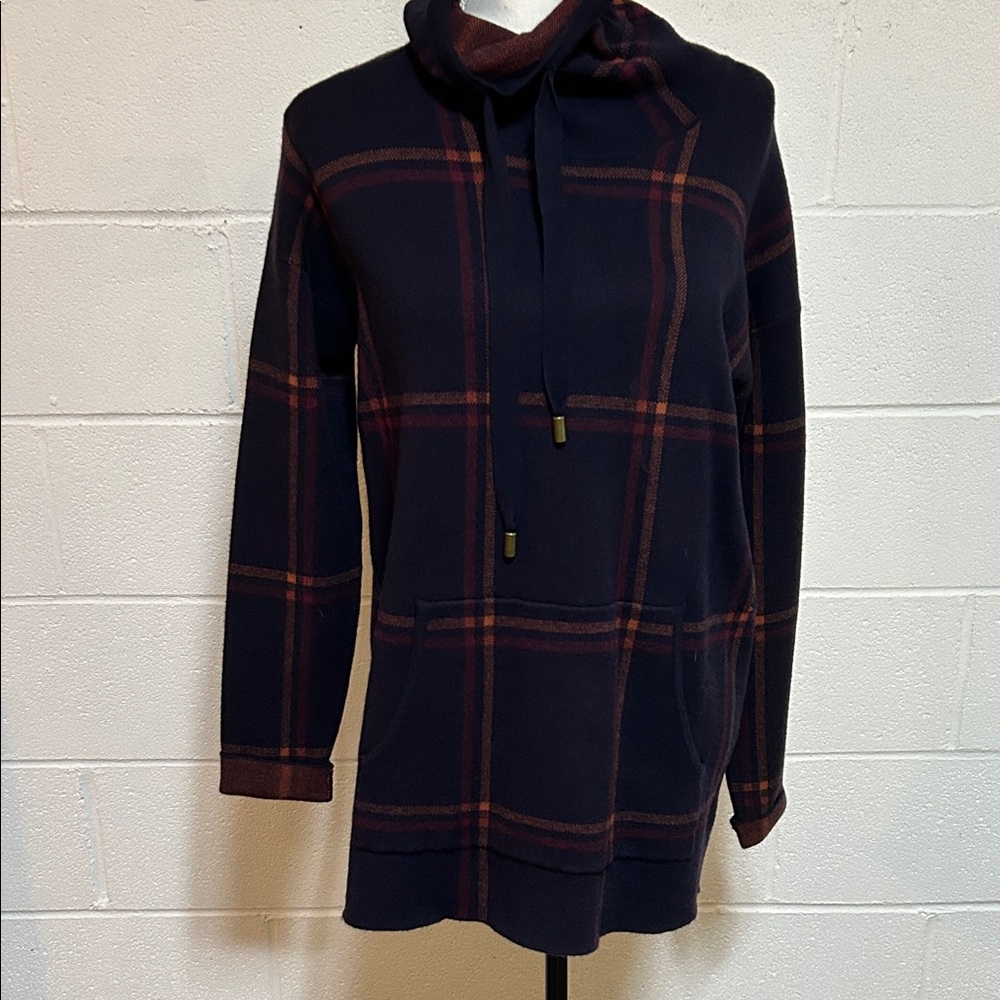 Navy and Red Plaid Pullover  Sz. Sm